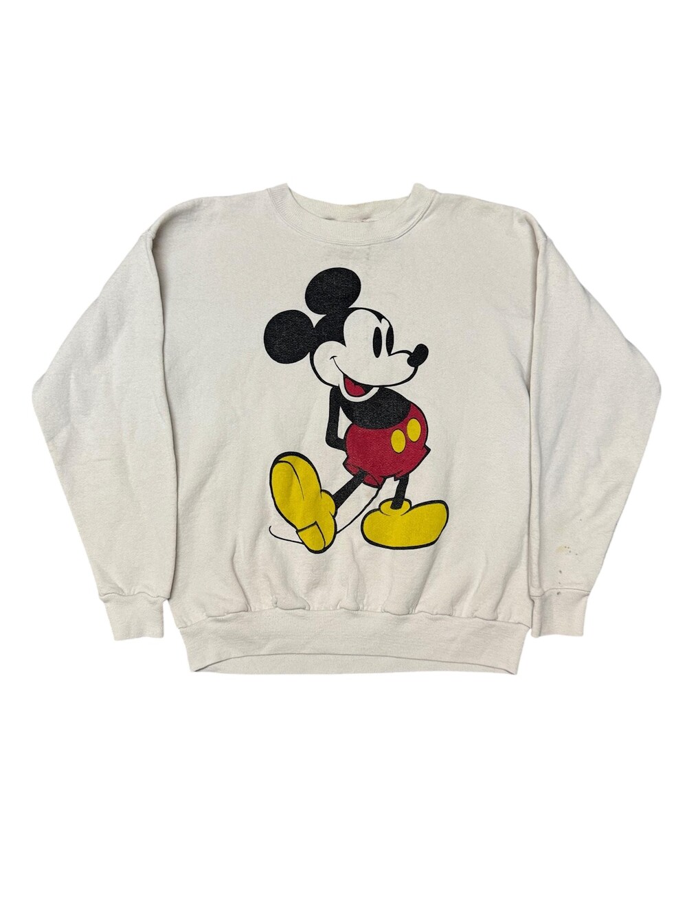Vintage 80s Disney Mickey Mouse Sweatshirt Mens Medium White Graphic Made USA